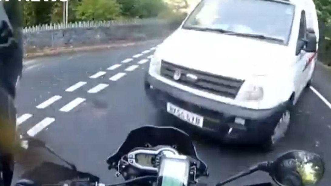 Shocking crash caught on helmet camera